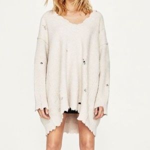 ZARA Distressed Oversized Sweater